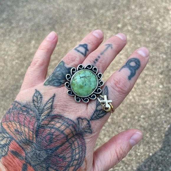 Incredible lime green turquoise ring - Picture 5 of 9